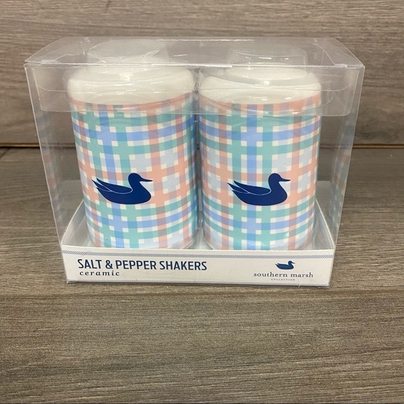 Set Of 2 Plaid Southern Marsh Salt & Pepper Shaker - Picture 2 of 5